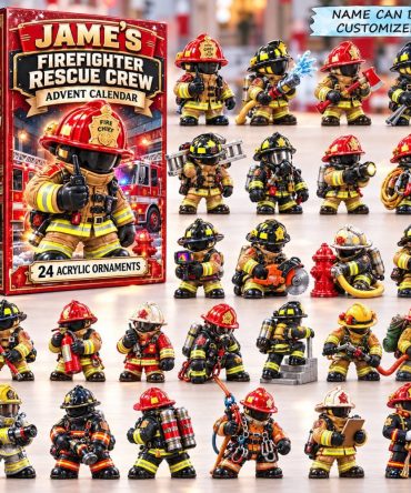 2026 Firefighter Crew Advent Calendar - 24-Day Acrylic Charm Countdown, Team Rescue-Themed Holiday Gift Box For Firefighter Fans