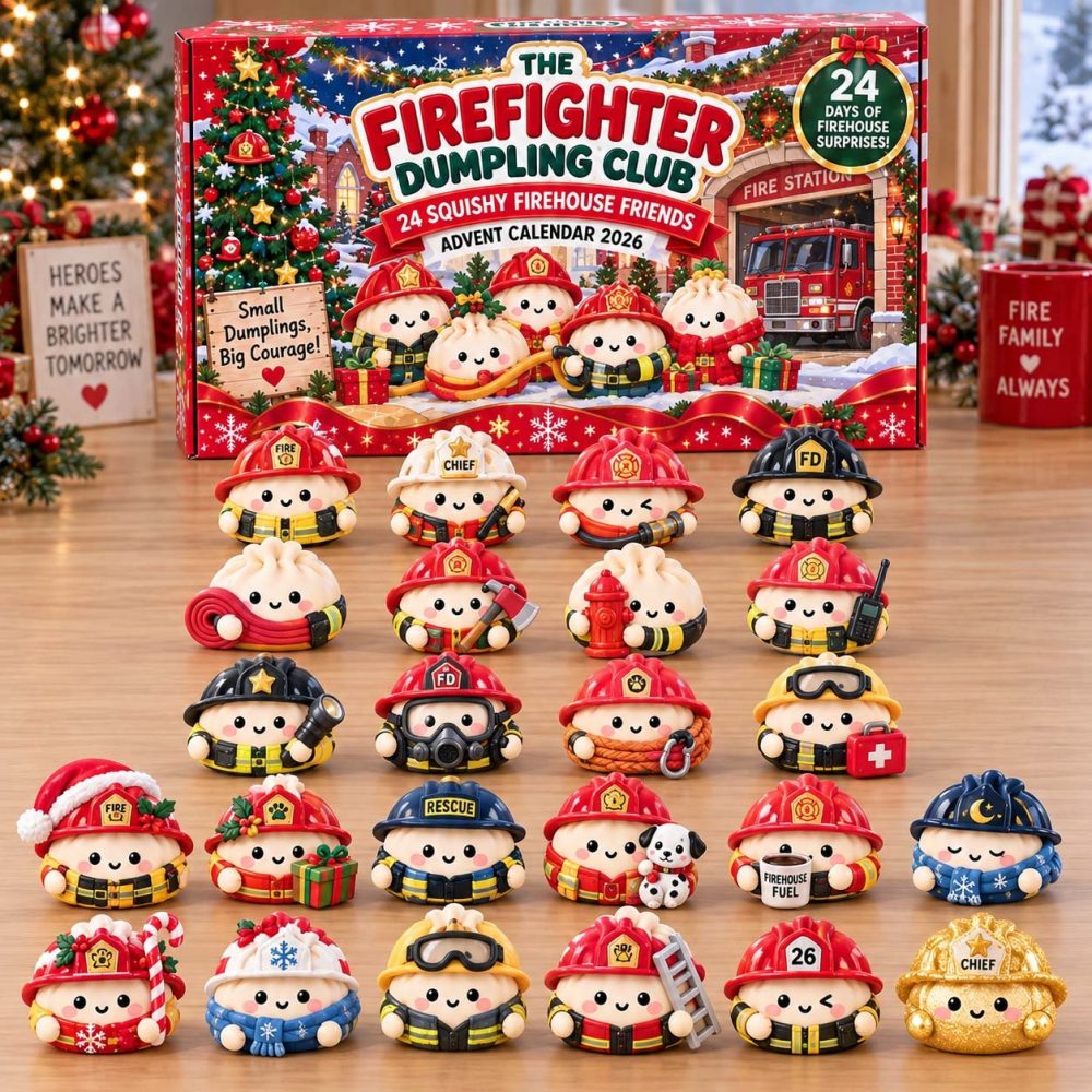 Firefighter Dumpling Rescue Countdown 2026 — 24-Day Advent Calendar With Firefighter Acrylic Charms, Hero-Themed Gift