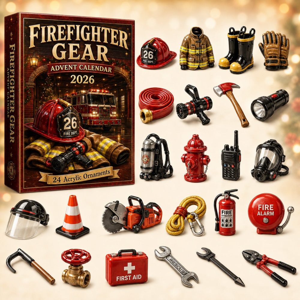 2026 Firefighter Gear Advent Countdown — 24-Day Rescue-Themed Calendar With Durable Acrylic Charms, Perfect Gift For Heroes & Collectors