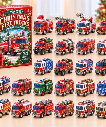 2026 Firefighter Helmet Advent Calendar - 24-Day Acrylic Charm Countdown, Collectible Rescue Gear Holiday Gift & Stocking Stuffer