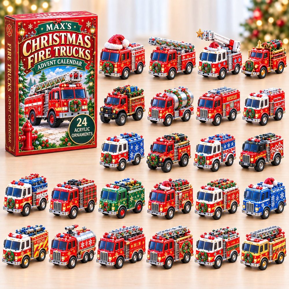 2026 Firefighter Helmet Advent Calendar - 24-Day Acrylic Charm Countdown, Collectible Rescue Gear Holiday Gift & Stocking Stuffer