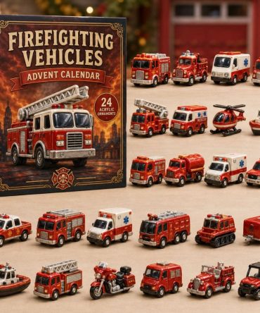Firefighting Vehicles 2026 Advent Calendar — 24-Day Rescue Vehicle Acrylic Charms, Collectible Gift For Kids & Heroes