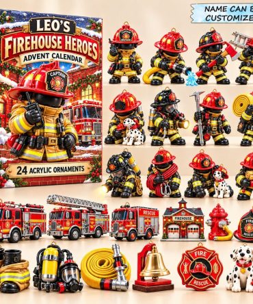 Firehouse Heroes 2026 Countdown Calendar — 24-Day Acrylic Charm Set Honoring Firefighters, Trucks & Rescue Gear