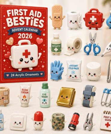First Aid Besties Medical-Themed Advent Calendar 2026 — 24-Day Acrylic Charm Countdown, Gifts For Nurses, Paramedics & Emts