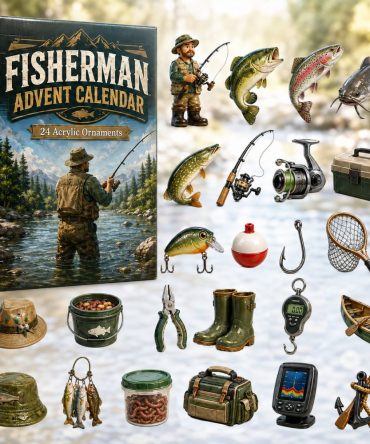 Fisherman 2026 Advent Calendar Gift Set - 24-Day Acrylic Fishing Charms For Dad, Anglers & Outdoor Enthusiasts