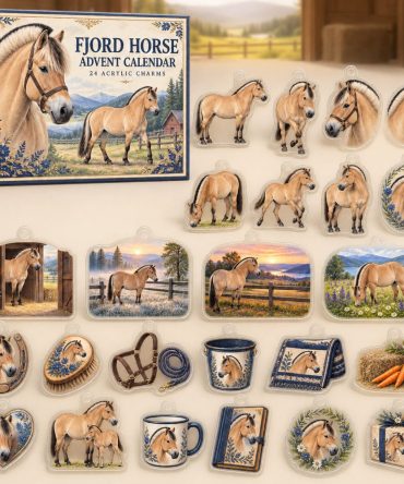 Fjord Horse Festive Countdown Box — 24 Durable Acrylic Fjord Horse Charms Advent Calendar, Scandinavian-Style Gift For Equestrians