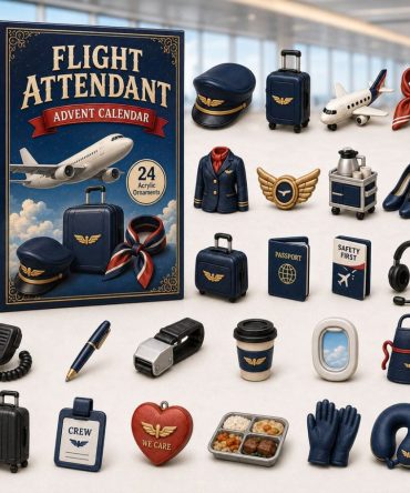 Flight Attendant 2026 Advent Calendar — 24-Day Countdown With Aviation Acrylic Charms, Ideal Gift For Cabin Crew