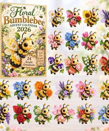 2026 Floral Bumblebee Holiday Countdown — 24 Colorful Acrylic Charms, Charming Bee-Themed Daily Reveal Gift For Nature Lovers