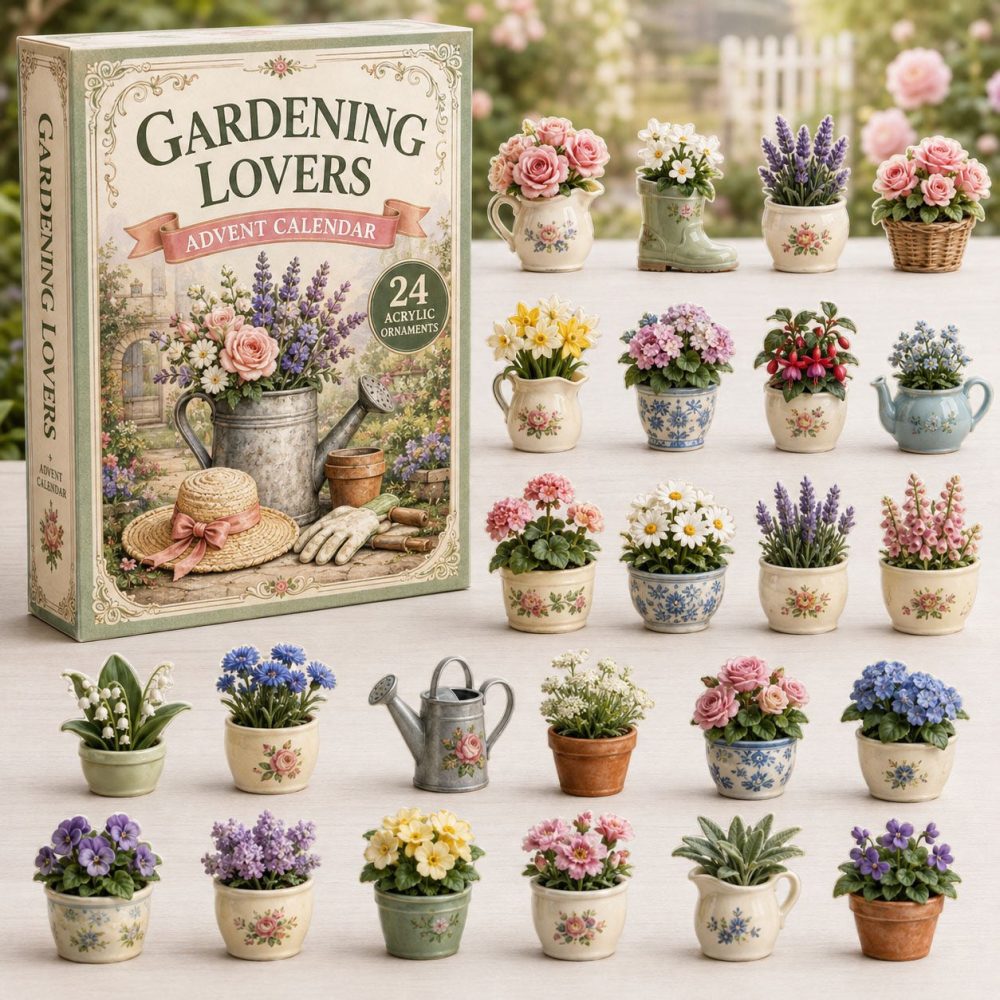 2026 Floral Garden Holiday Countdown — Limited Edition 24-Day Advent With Premium Acrylic Charms, Decorative Gift For Plant Lovers