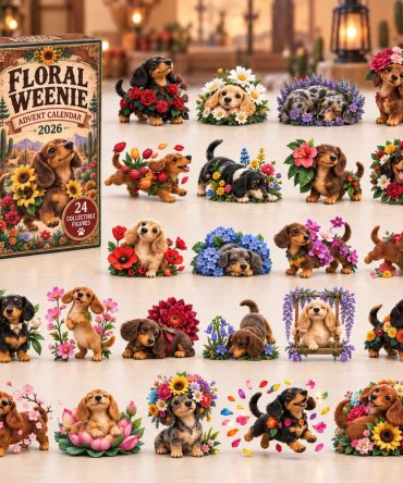2026 Floral Weenie Holiday Countdown — 24-Day Collector’S Advent Set With Cute Acrylic Dachshund Charms, Perfect Stocking Stuffer