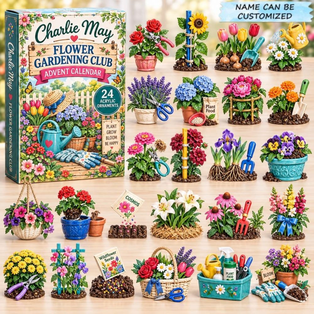 2026 Flower Gardener Advent Calendar - 24 Floral-Themed Days With Acrylic Charms, Bloom-Inspired Surprises & Gift-Ready Box
