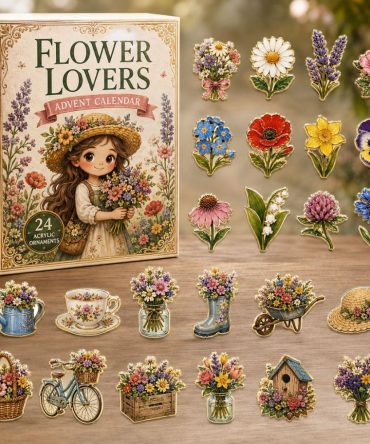 Flower Lovers Blooming Advent 2026 - 24-Day Acrylic Charm Calendar With Botanical Charms & Elegant Gift Packaging