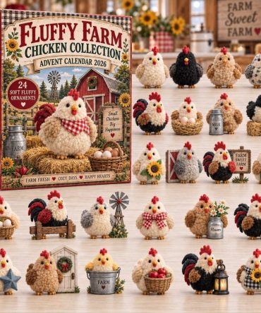 Fluffy Chicken Advent Calendar 2026 - 24-Day Soft-Style Countdown With Adorable Acrylic Chicken Charms, Fun Family Gift