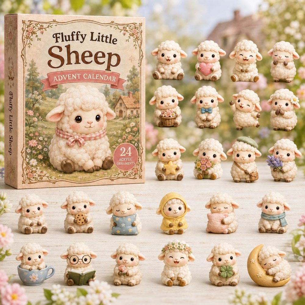 Adorable Fluffy Sheep 2026 Countdown — 24 Acrylic Charm Surprises, Cozy Holiday Gift For Kids & Collectors