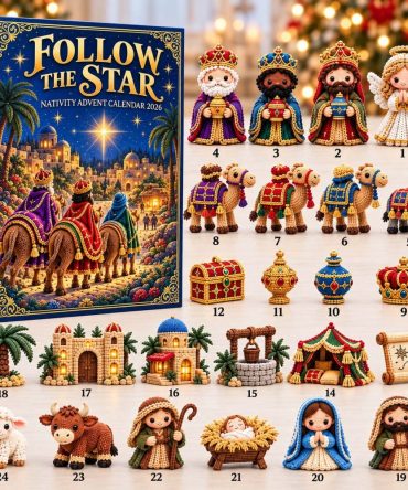 2026 Follow The Star Countdown Calendar — 24 Acrylic Charm Nativity & Star-Themed Surprises, Faith-Based Holiday Gift