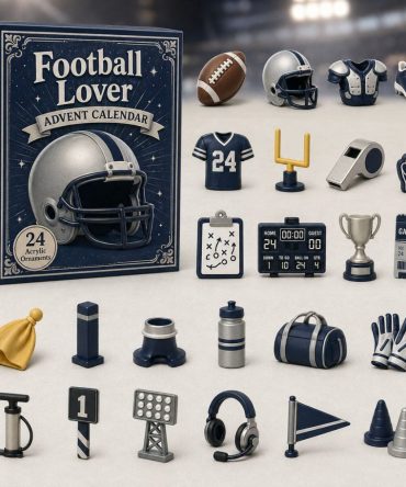 Blue Team Football Holiday Countdown 2026 - 24-Day Acrylic Charm Advent Calendar With Team Colors & Fan Charms