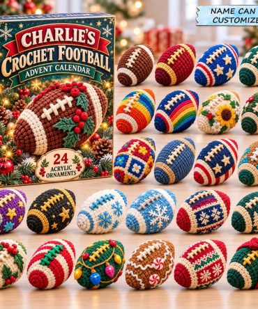 2026 Crochet Football Advent Calendar — 24-Day Knit-Inspired Countdown With Acrylic Charms, Gift For Fans & Players