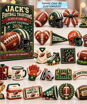 Game Day Traditions Football Advent Calendar 2026 — 24-Day Countdown With Acrylic Game-Day Charms, Tailgate & Family Favorite