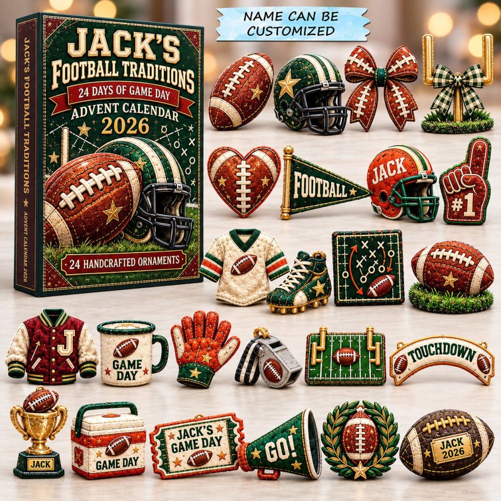 Game Day Traditions Football Advent Calendar 2026 — 24-Day Countdown With Acrylic Game-Day Charms, Tailgate & Family Favorite