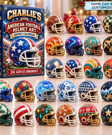 2026 Football Helmet Advent Calendar — 24-Day Game-Day Countdown With Team Acrylic Charms, Ideal Sports Fan Gift