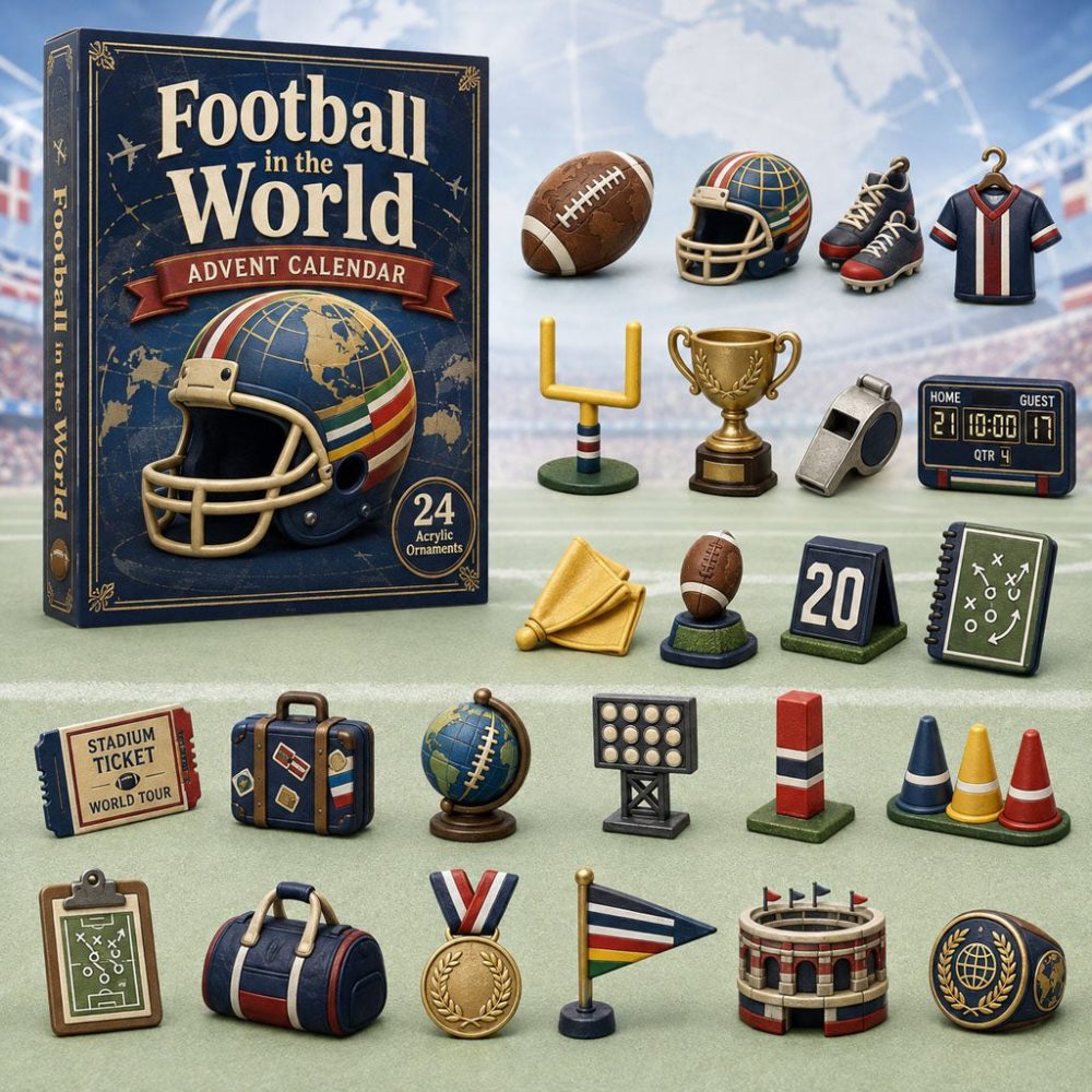World Football Stars Countdown 2026 - 24-Day Acrylic Charm Advent Calendar Celebrating Global Soccer Culture & Icons