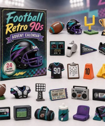 90S Retro Football Nostalgia Advent 2026 - 24-Day Acrylic Charm Calendar With Vintage Designs & Fan Collectibles