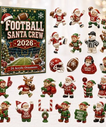 Football Fan Santa Countdown Calendar 2026 - 24-Day Acrylic Charm Advent Gift For Fans, Stocking Stuffer & Collectible
