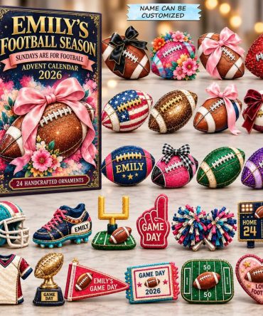 Football Season Girl Advent Calendar 2026 — 24-Day Female Fan Countdown With Acrylic Charm Icons, Unique Sports Gift For Her