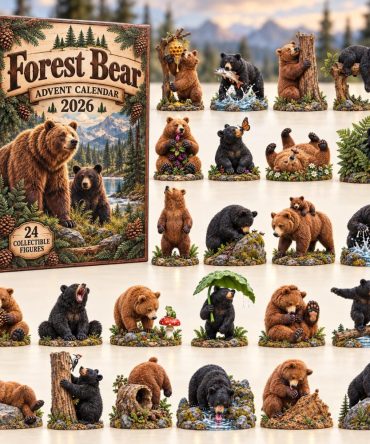 2026 Forest Bear Holiday Countdown — 24-Day Reusable Advent Display With Collectible Acrylic Bear Charms, Festive Gift