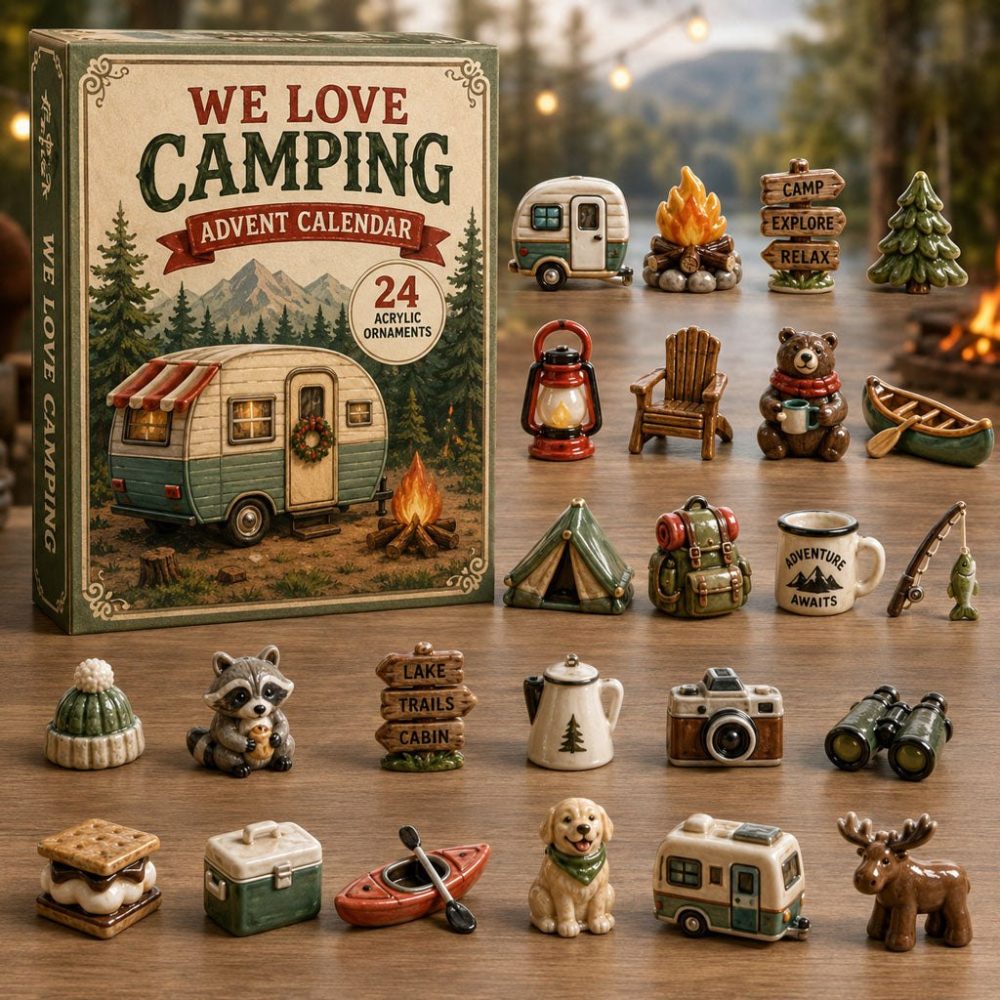Forest Camp Adventure Countdown 2026 - 24-Day Acrylic Charm Advent Calendar For Campers, Hikers & Nature Lovers