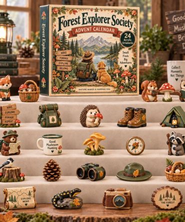 Forest Explorer Society 24-Day Adventure Countdown 2026 — 24 Acrylic Explorer & Wildlife Charms, Gift For Outdoor Enthusiasts