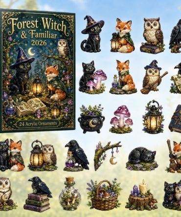 Forest Witch Familiar Advent Calendar 2026 - 24 Acrylic Charms, Animal Familiar Miniatures & Nature Magic Countdown Gift
