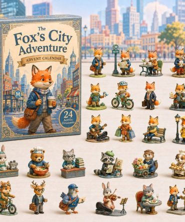 Fox City Adventure Advent Calendar 2026 — 24 Urban Wildlife Acrylic Charms, Fun Holiday Countdown For Kids & Adults