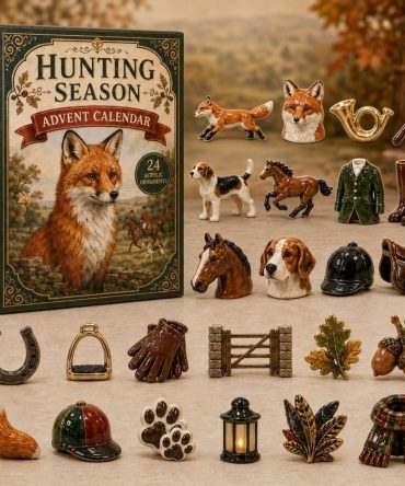 Rustic Fox Hunt Seasonal Advent Calendar 2026 - 24-Day Acrylic Charms, Collector'S Outdoor & Hunting Decor Gift
