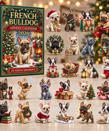 French Bulldog Holiday Countdown Calendar 2026 — 24 Acrylic Charms, Cute Dog Christmas Gift & Ornament Set For Pet Lovers