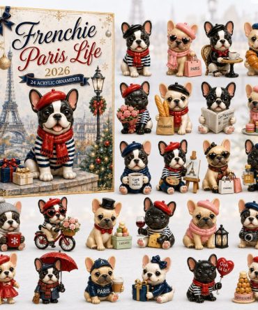 Parisian French Bulldog Holiday Countdown 2026 - 24-Day Acrylic Charm Advent Calendar For Dog Lovers & Collectors