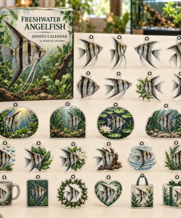 Freshwater Angelfish Advent Set — 24 Elegant Acrylic Charms For Aquarium Decor , Premium Gift For Fish Enthusiasts