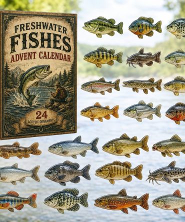 Freshwater Fishes 2026 Advent Countdown - 24-Day Acrylic Fish Charms Collection For Anglers, Kids & Aquarium Decor Gifts