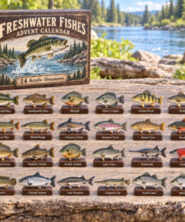 Lakeside Freshwater Fish 24-Day Advent Calendar 2026 — Acrylic Charm Countdown For Anglers, Nature Lovers & Collectors