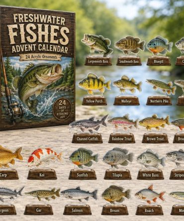 Freshwater Fishing Species Countdown Calendar 2026 — 24-Day Acrylic Charm Set With Fish & Lure Tokens, Perfect Gift For Anglers
