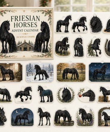 Friesian Horse Holiday Charm Countdown — 24 Acrylic Equestrian Charms For Riders, Collectors & Giftable Advent Fun