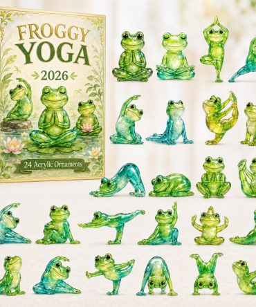 Froggy Yoga Holiday Countdown Calendar — 24 Zen Acrylic Charms, Cute Yoga-Themed Gifts For Yogis & Kids, Mindful Holiday 2026