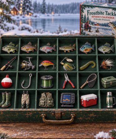 24-Day Frostbite Fishing Charm Advent Calendar 2026 — Acrylic Collectible Countdown For Anglers , Holiday Gift & Stocking Stuffer