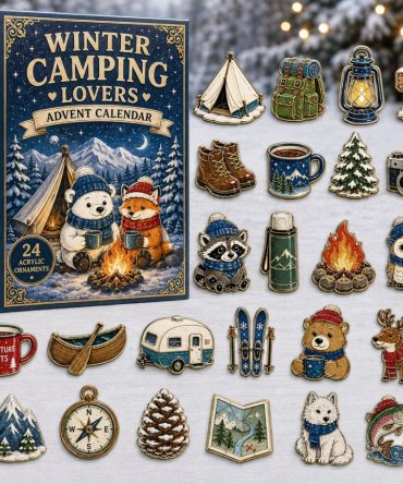 Frosty Camp Winter Countdown Calendar 2026 — 24-Day Acrylic Charm Set With Cozy Camp & Snow Tokens, Ideal Outdoor-Themed Holiday Gift