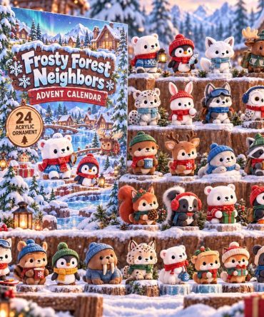 Frosty Forest Neighbors Advent 2026 — 24-Day Winter Woodland Christmas Countdown With Acrylic Charms, Cozy Family Gift