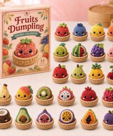 Fruits Dumpling Crochet Advent Calendar 2026 — 24-Day Crochet Charm Countdown With Acrylic Fruit & Dumpling Charms