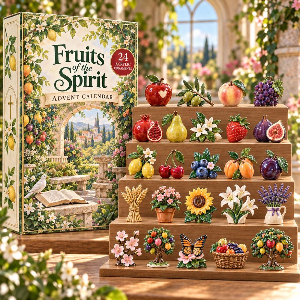 Fruits Of The Spirit Advent Calendar 2026 - 24-Day Character-Building Countdown With Acrylic Symbol Charms, Kid-Friendly Devotional Gift