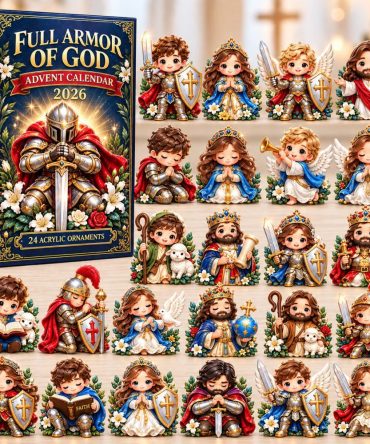 Full Armor Of God 2026 Faith Advent Countdown — 24-Day Christian Advent Calendar With Acrylic Scripture Charms, Inspirational Keepsake Gift