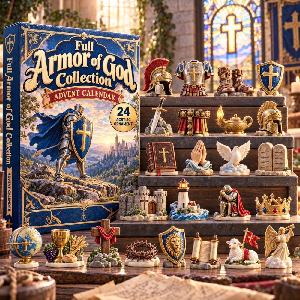 Full Armor Of God Advent Calendar 2026 - 24-Day Spiritual Armor Countdown With Acrylic Charms, Faith Protection Teaching Gift
