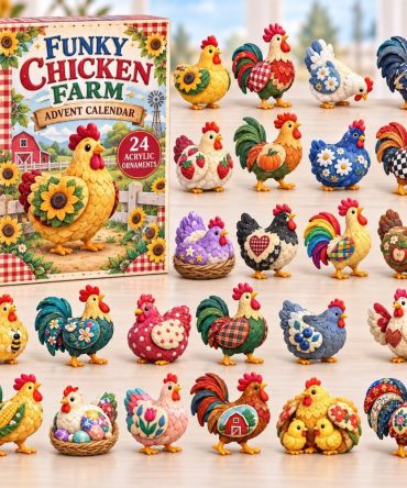 2026 Funky Chicken Farm Advent Calendar — 24 Quirky Acrylic Charms, Colorful Barnyard Countdown For Kids & Collectors